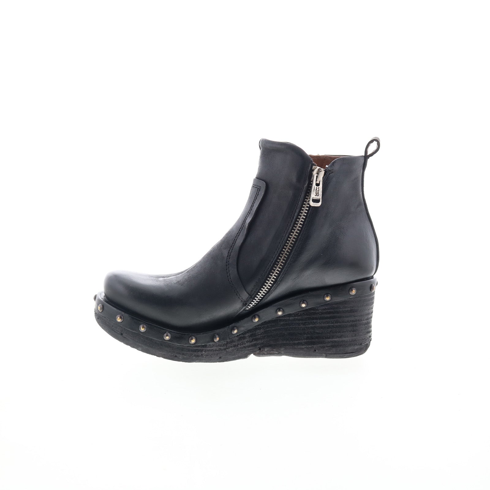 Peers Womens Black Leather Zipper Casual Dress Boots