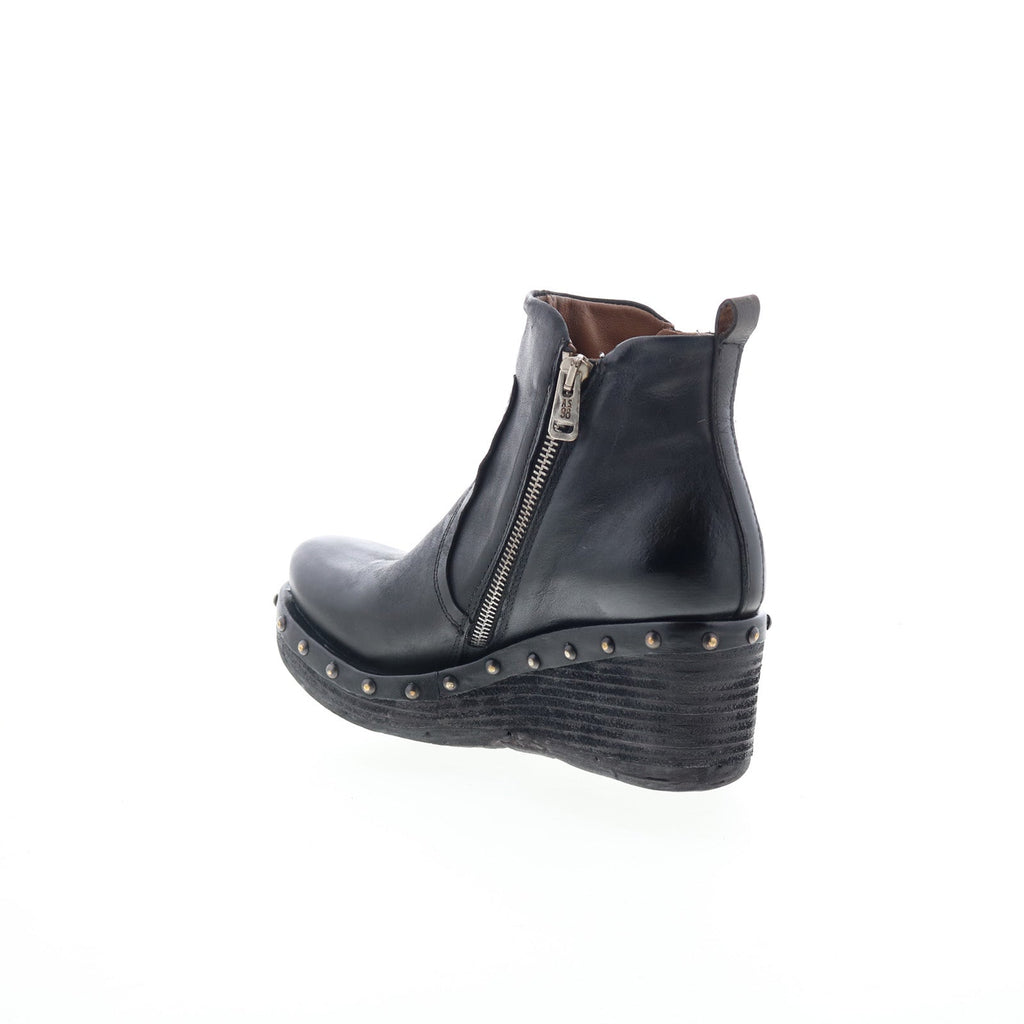 Peers Womens Black Leather Zipper Casual Dress Boots