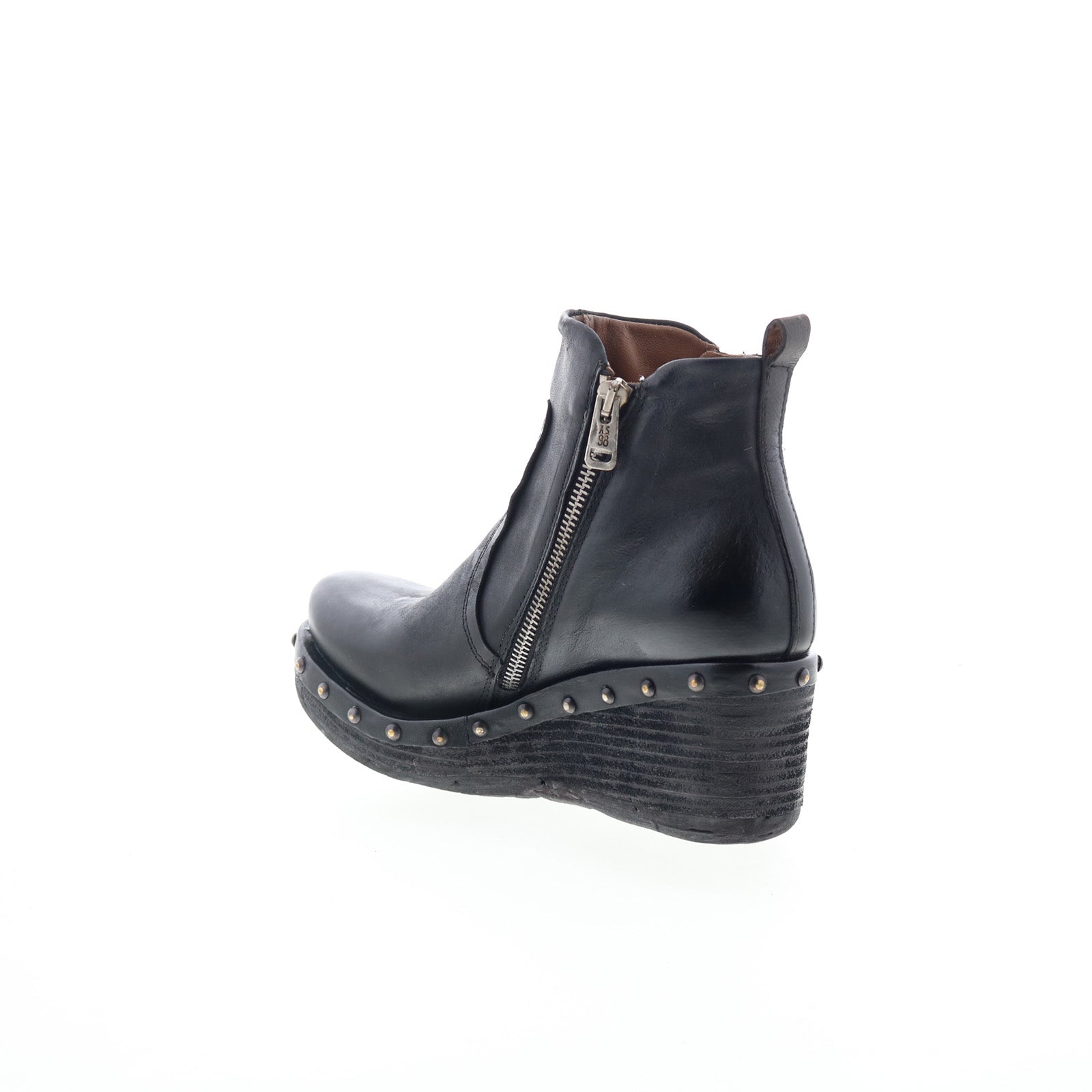 Peers Womens Black Leather Zipper Casual Dress Boots