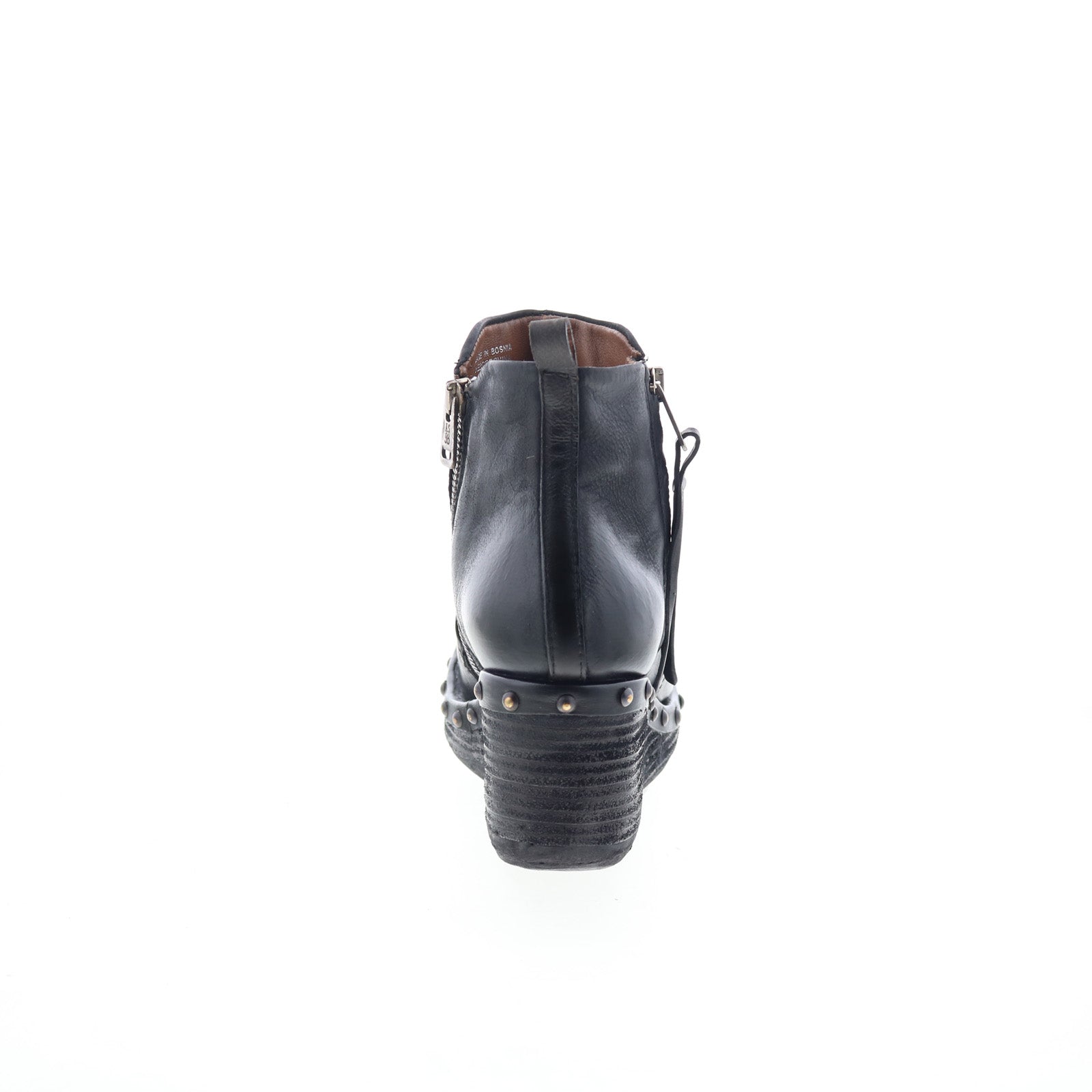 Peers Womens Black Leather Zipper Casual Dress Boots