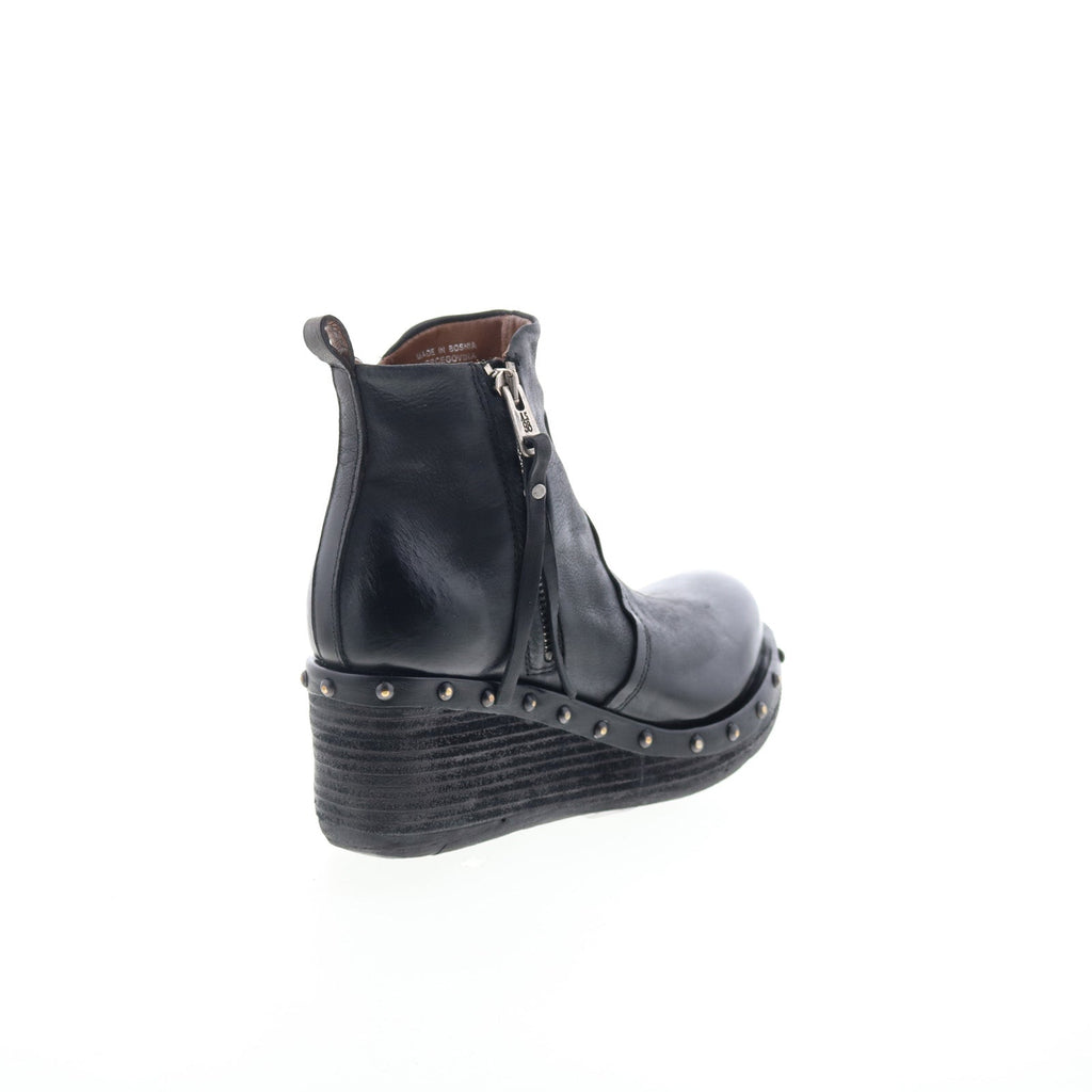 Peers Womens Black Leather Zipper Casual Dress Boots
