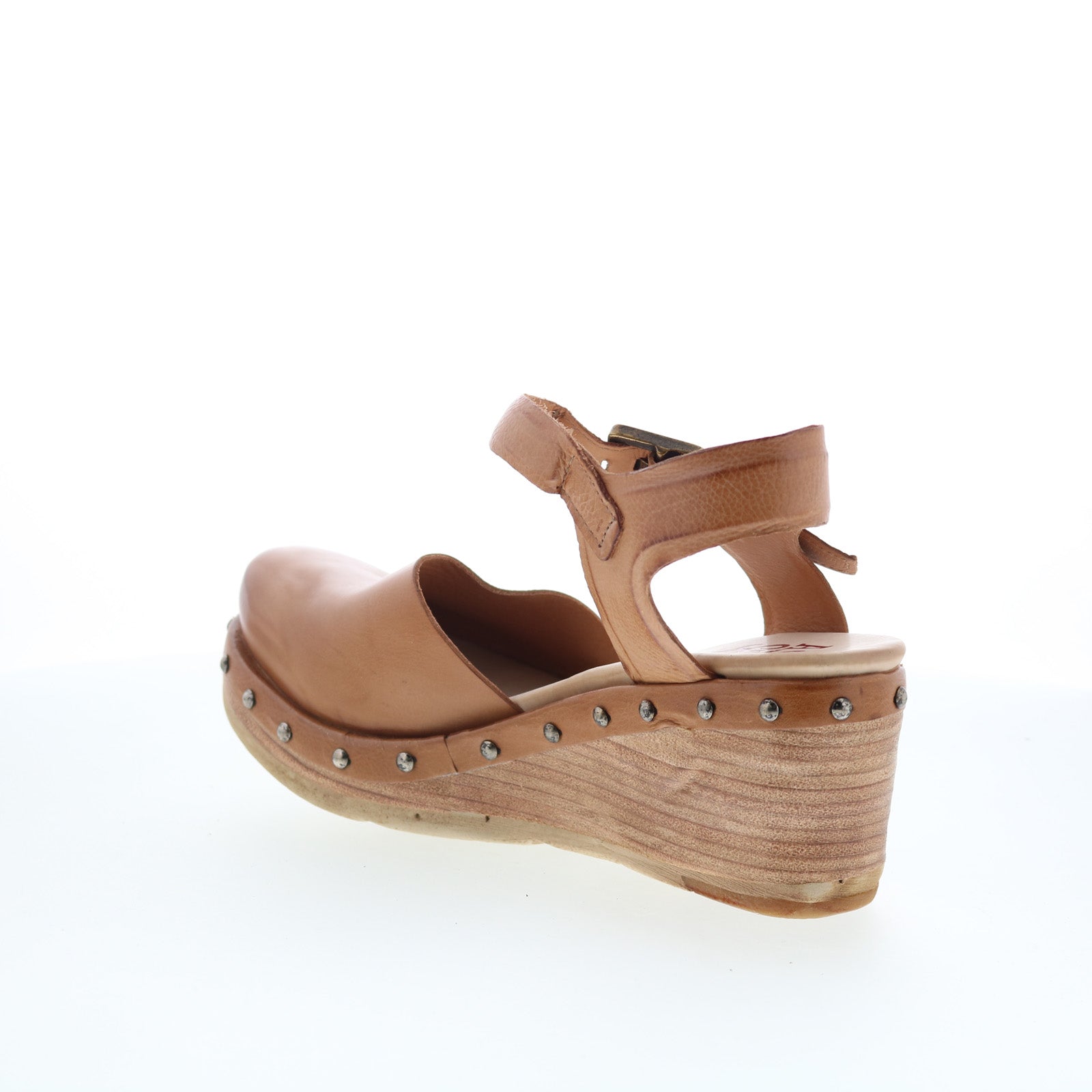 Pietro Womens Brown Leather Hook & Loop Wedges Sandals Shoes