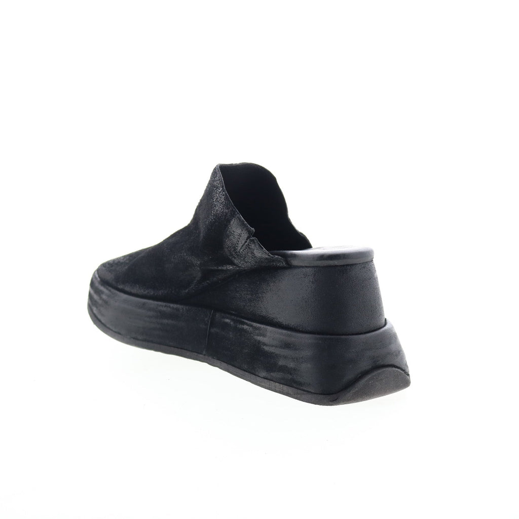Rafe Womens Black Leather Slip On Platform Sandals Shoes