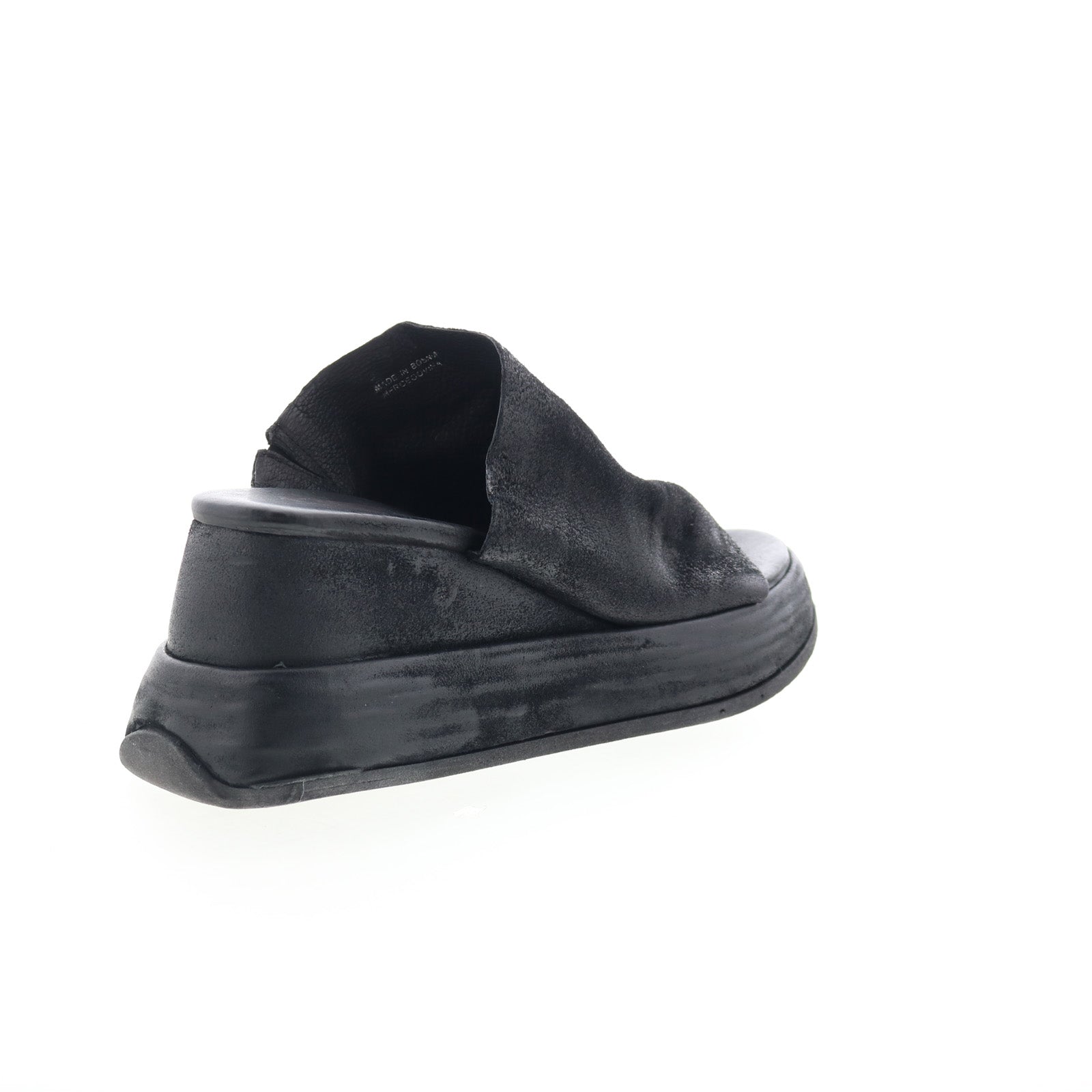 Rafe Womens Black Leather Slip On Platform Sandals Shoes