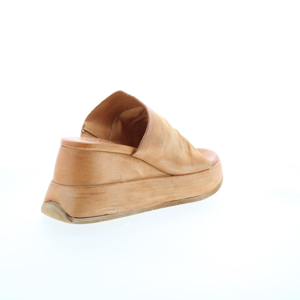 Rafe Womens Brown Leather Slip On Platform Sandals Shoes