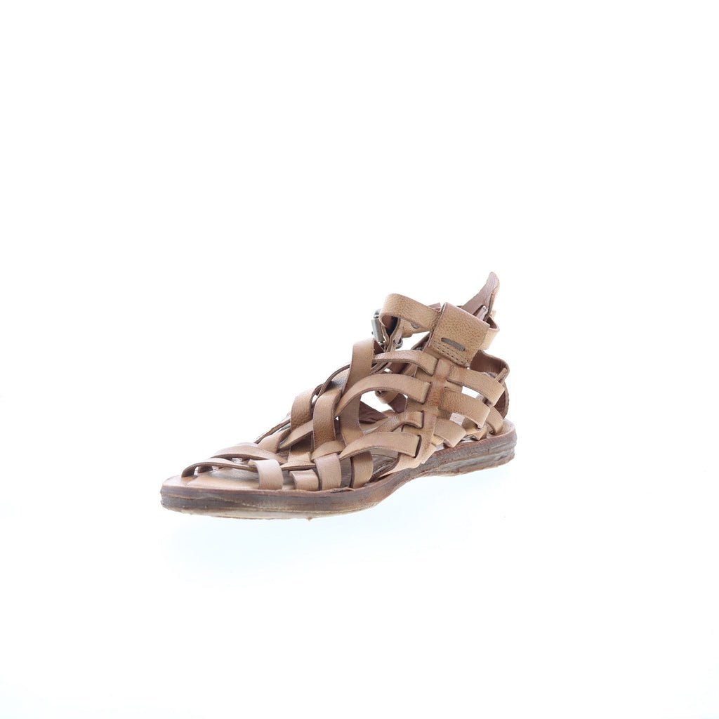 Ralston Womens Brown Leather Hook & Loop Strap Sandals Shoes