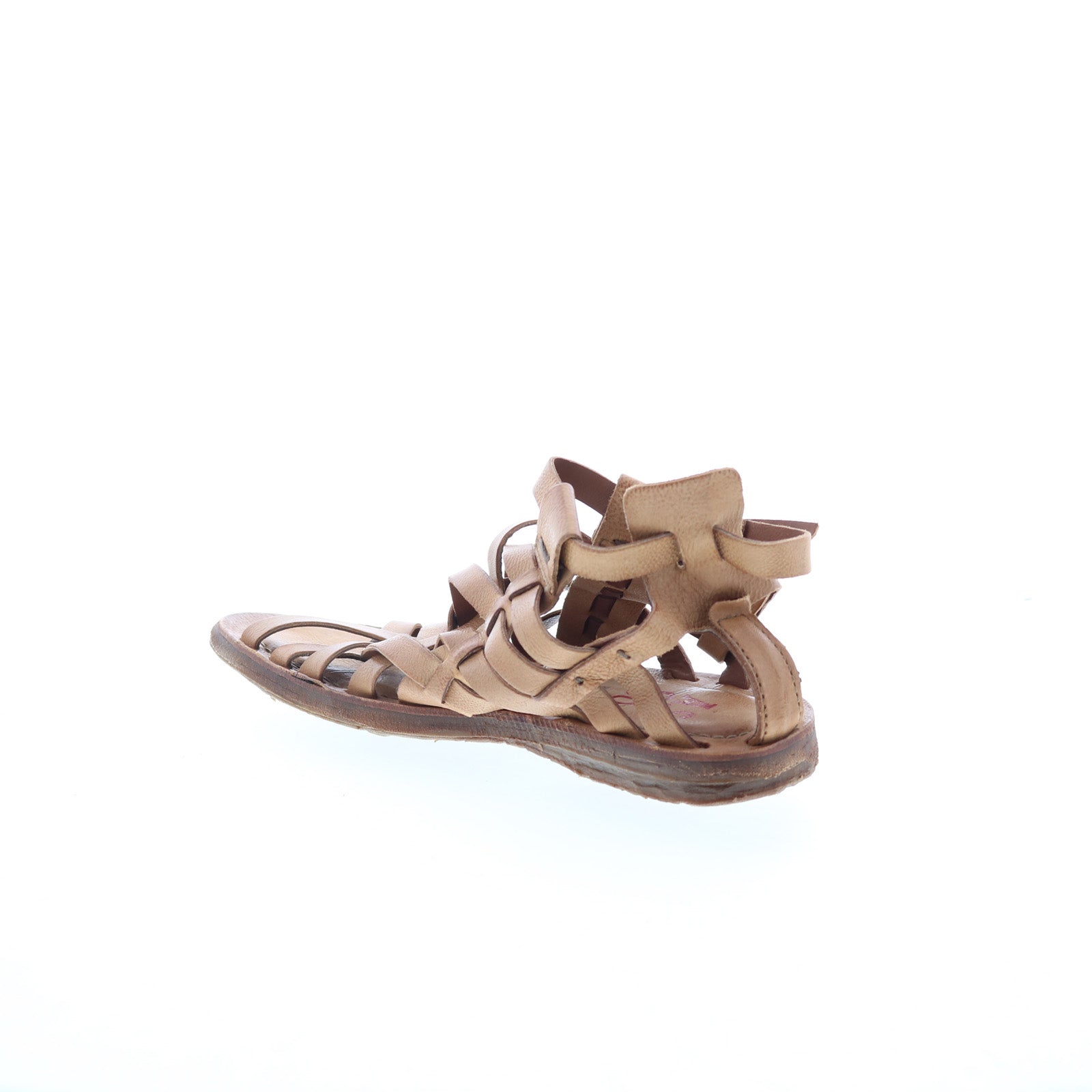 Ralston Womens Brown Leather Hook & Loop Strap Sandals Shoes