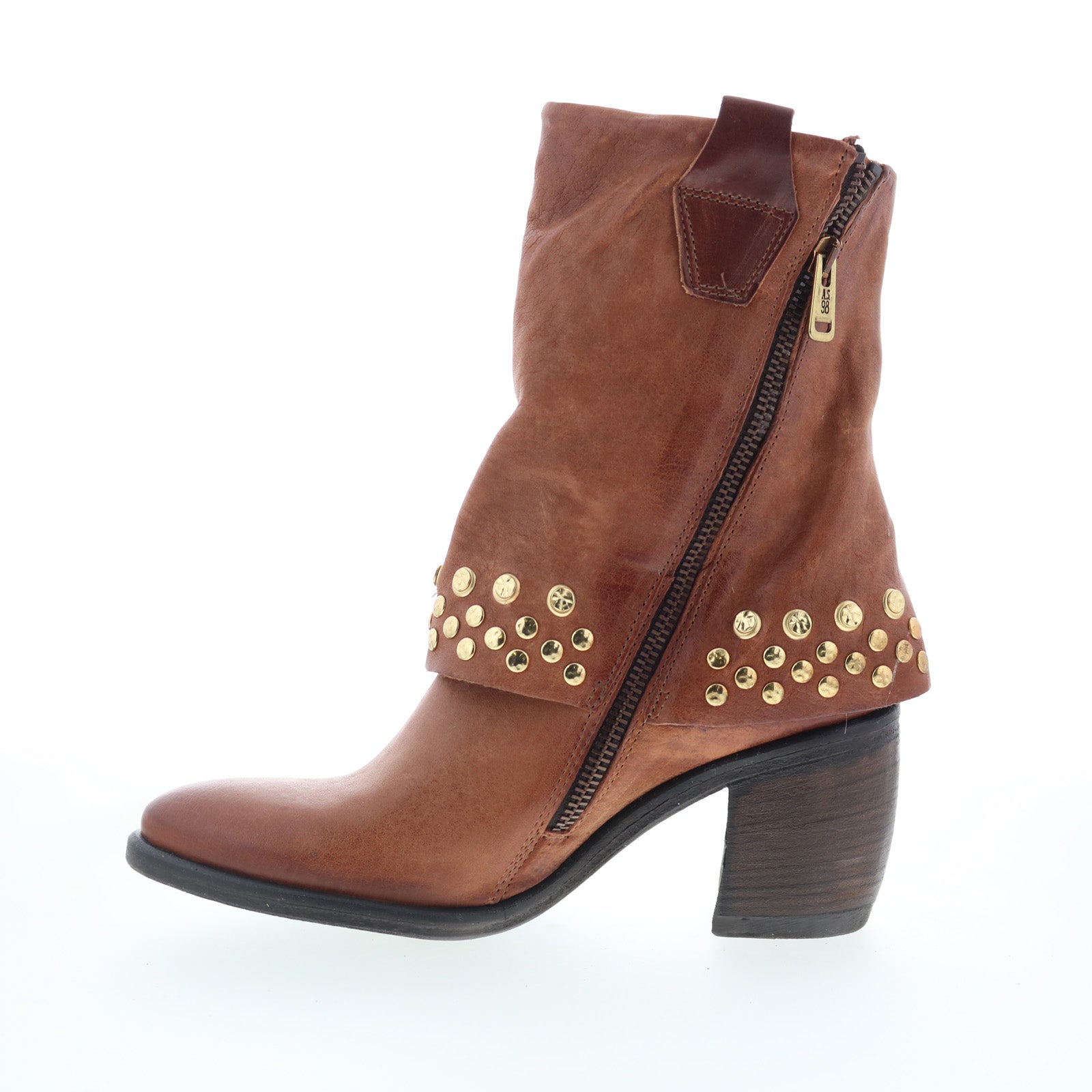 Rayne Womens Brown Leather Zipper Ankle & Booties Boots