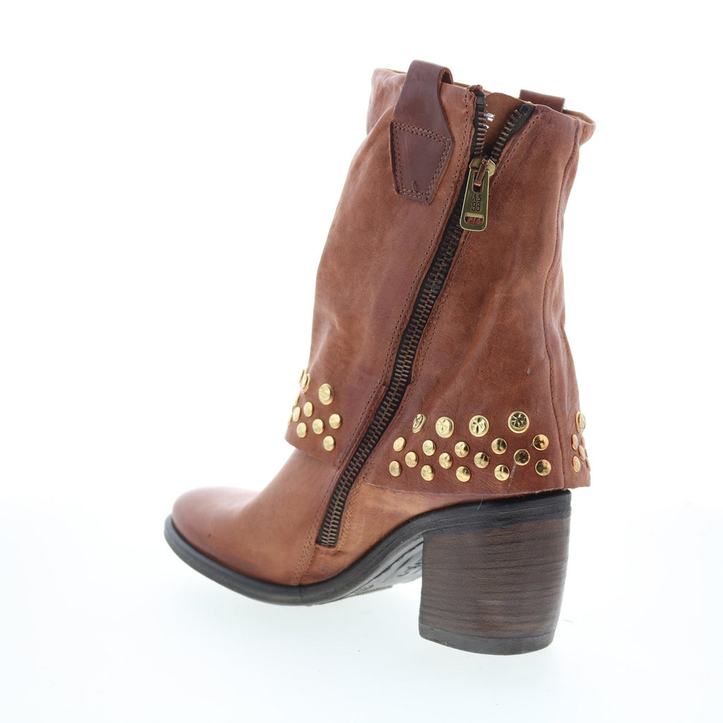 Rayne Womens Brown Leather Zipper Ankle & Booties Boots