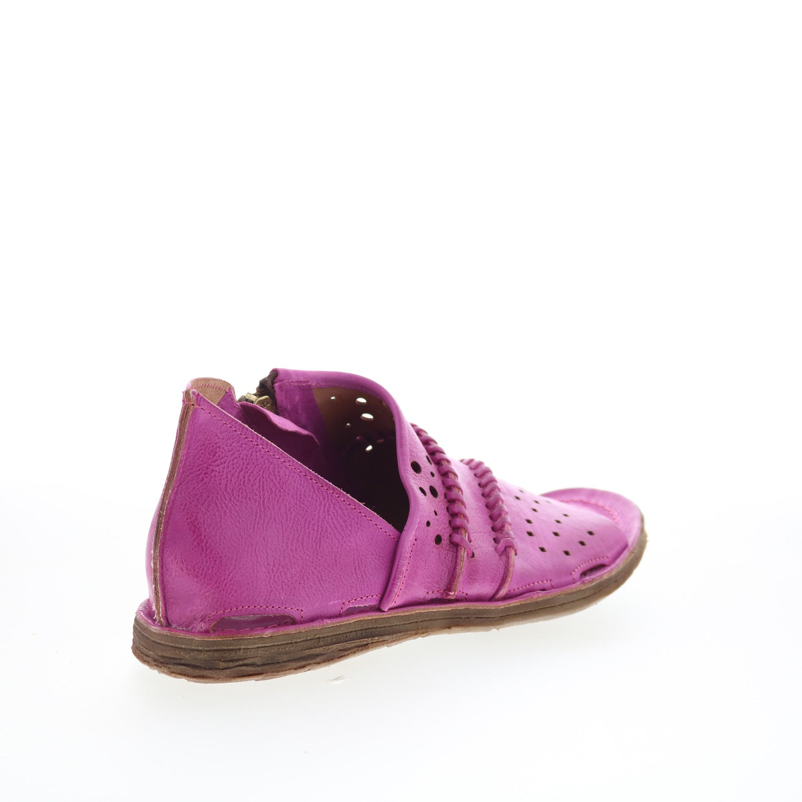 Reign Womens Purple Leather Zipper Strap Sandals Shoes