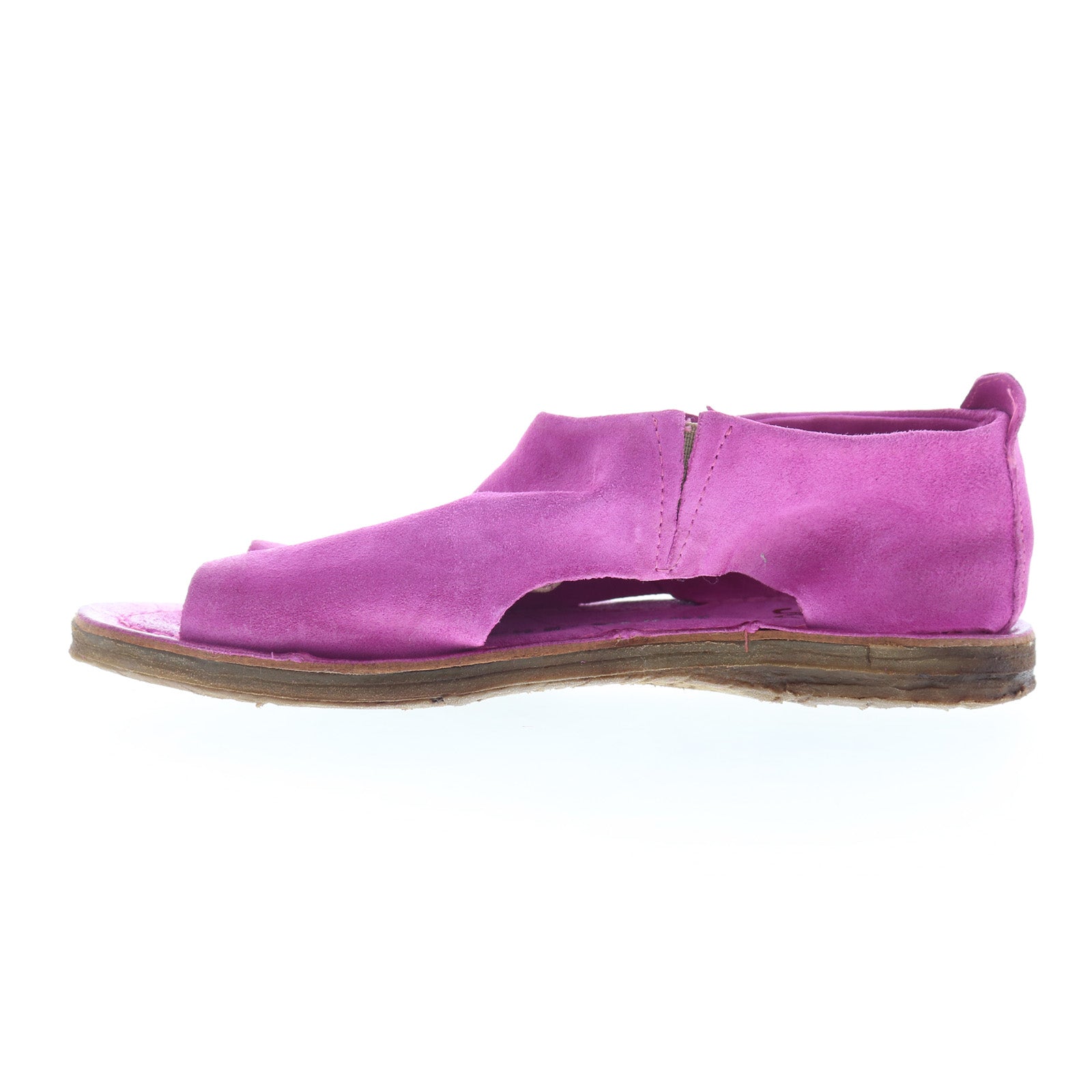 Reiley Womens Purple Leather Slip On Mule Flats Shoes