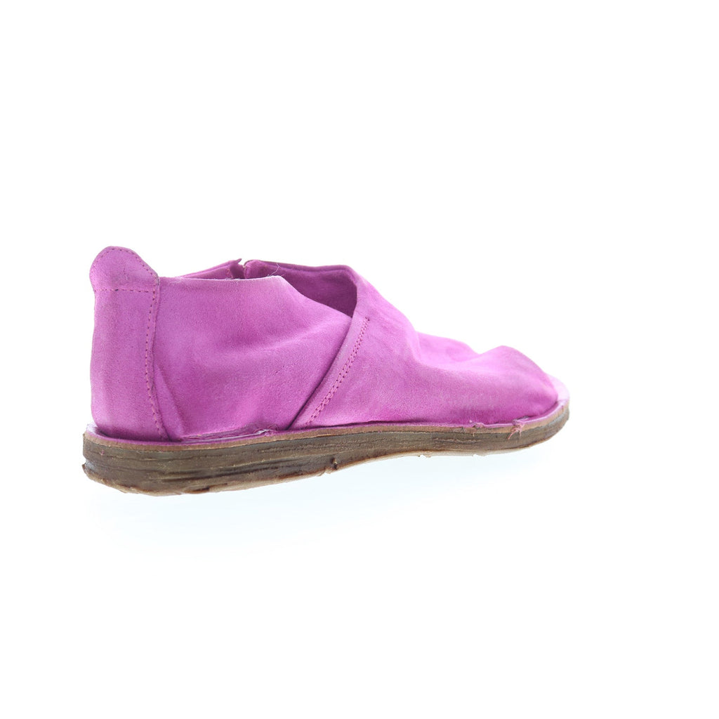 Reiley Womens Purple Leather Slip On Mule Flats Shoes