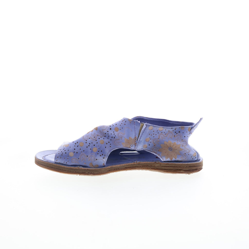 Reiley Floral Womens Purple Leather Slip On Mule Flats Shoes
