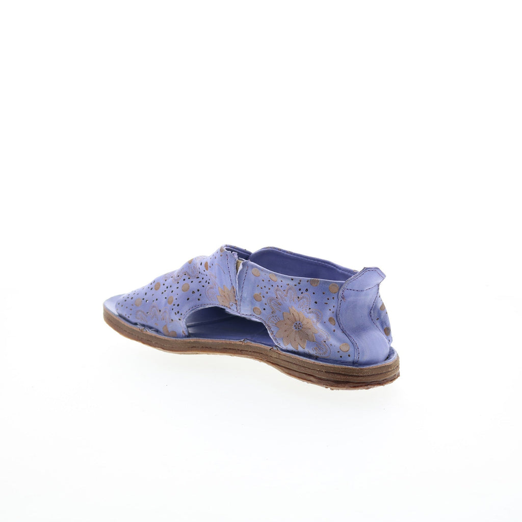 Reiley Floral Womens Purple Leather Slip On Mule Flats Shoes