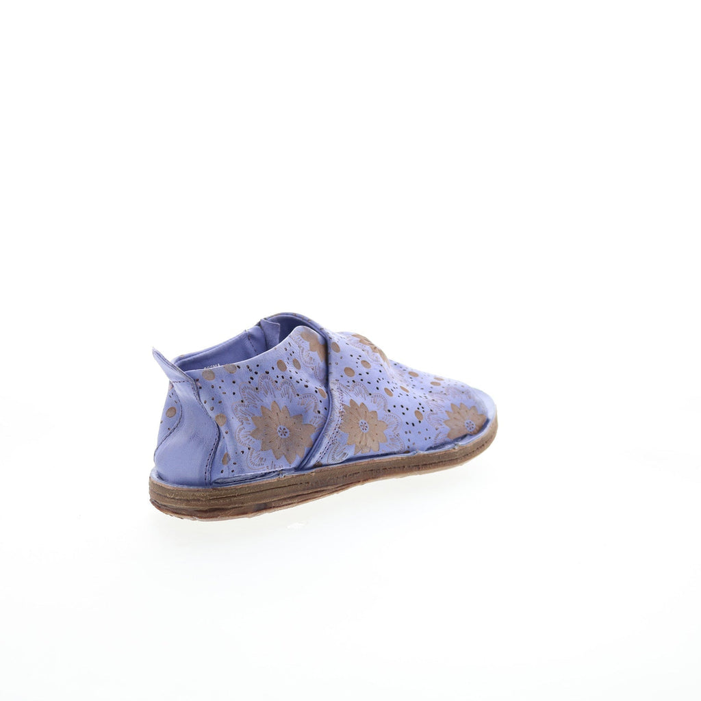 Reiley Floral Womens Purple Leather Slip On Mule Flats Shoes