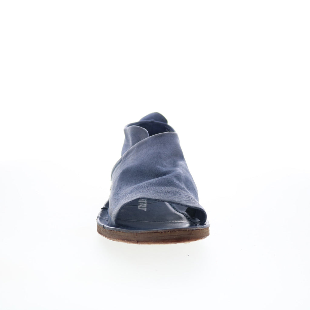 Reiley Womens Blue Leather Slip On Strap Sandals Shoes