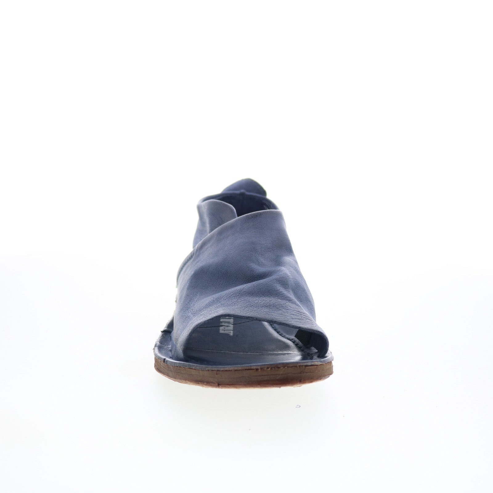 Reiley Womens Blue Leather Slip On Strap Sandals Shoes