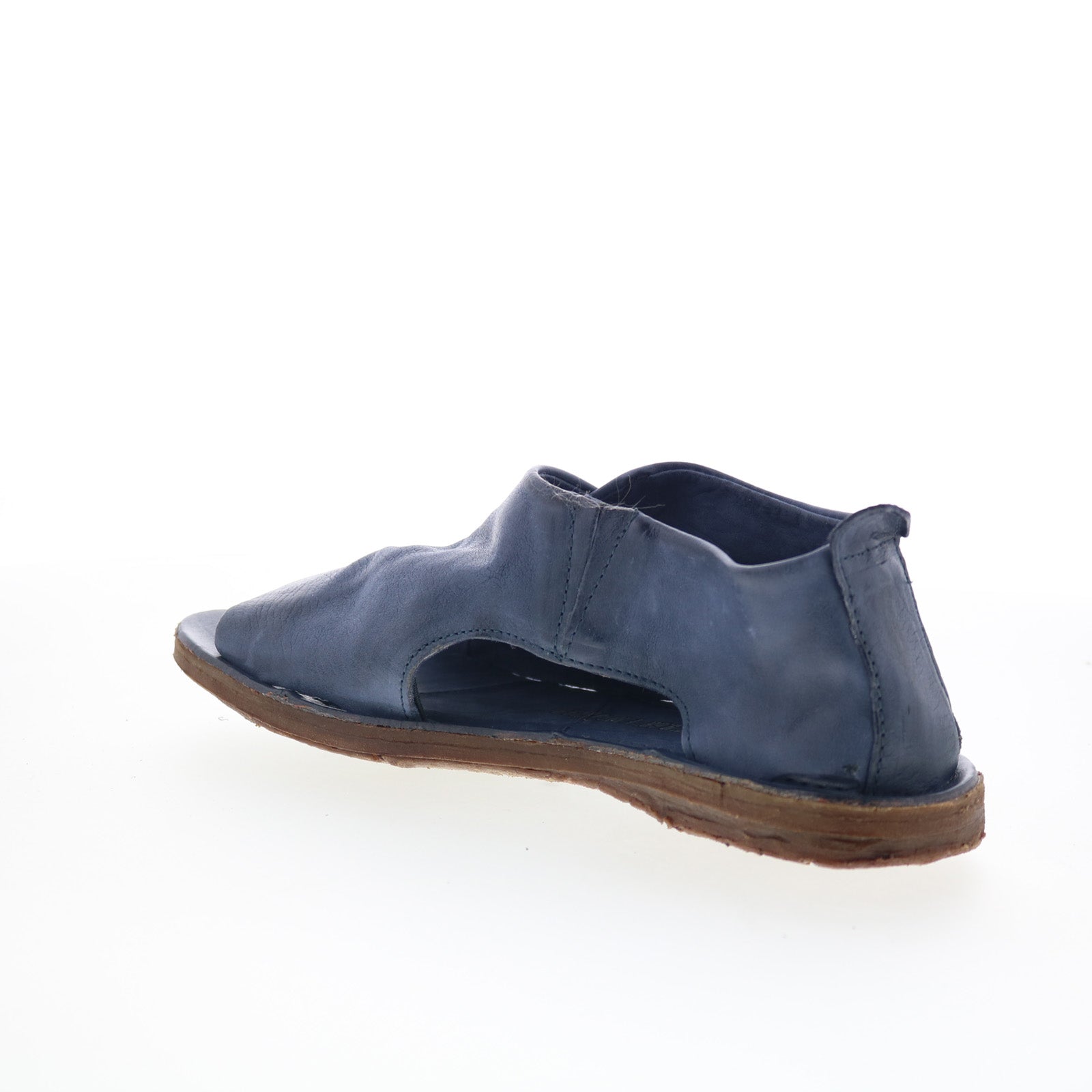 Reiley Womens Blue Leather Slip On Strap Sandals Shoes
