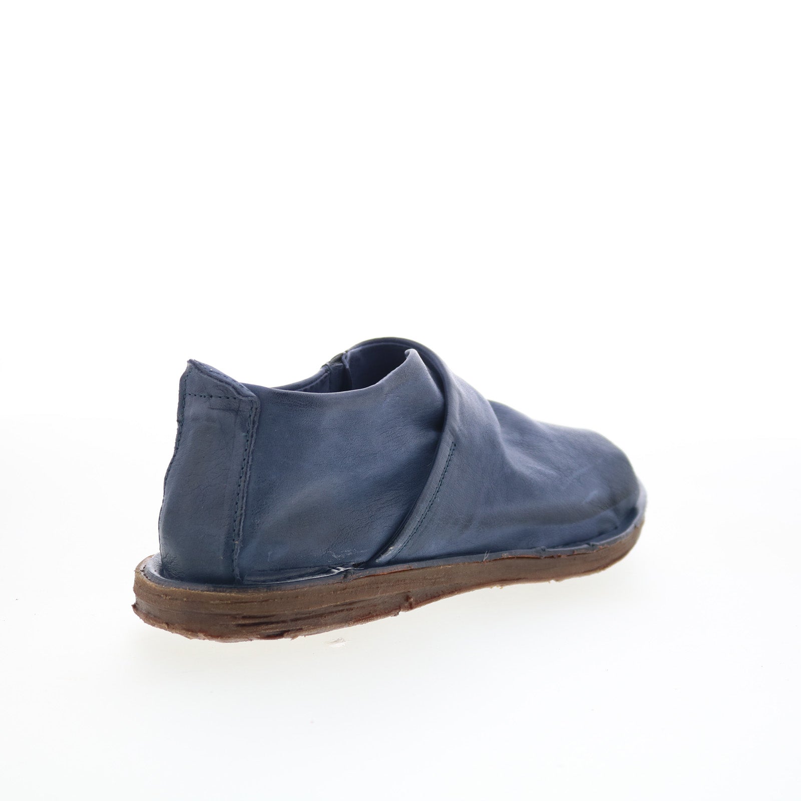 Reiley Womens Blue Leather Slip On Strap Sandals Shoes
