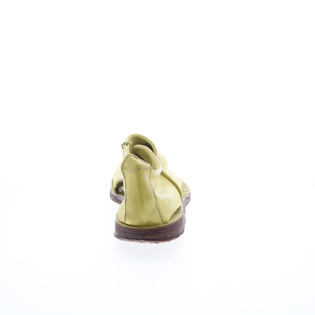 Reiley Womens Green Leather Slip On Mule Flats Shoes