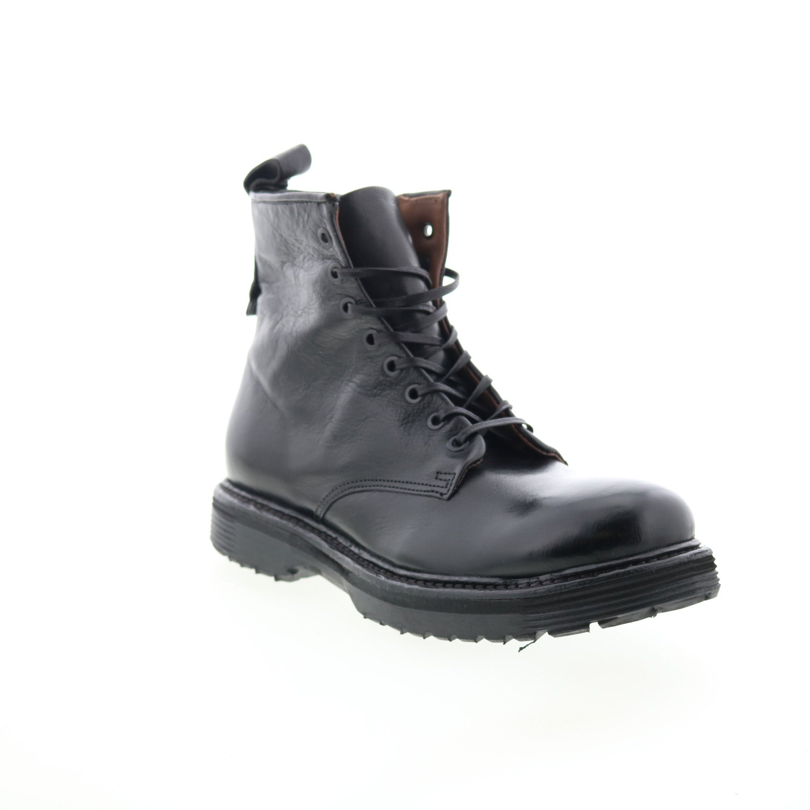 Renald Mens Black Leather Zipper Casual Dress Boots