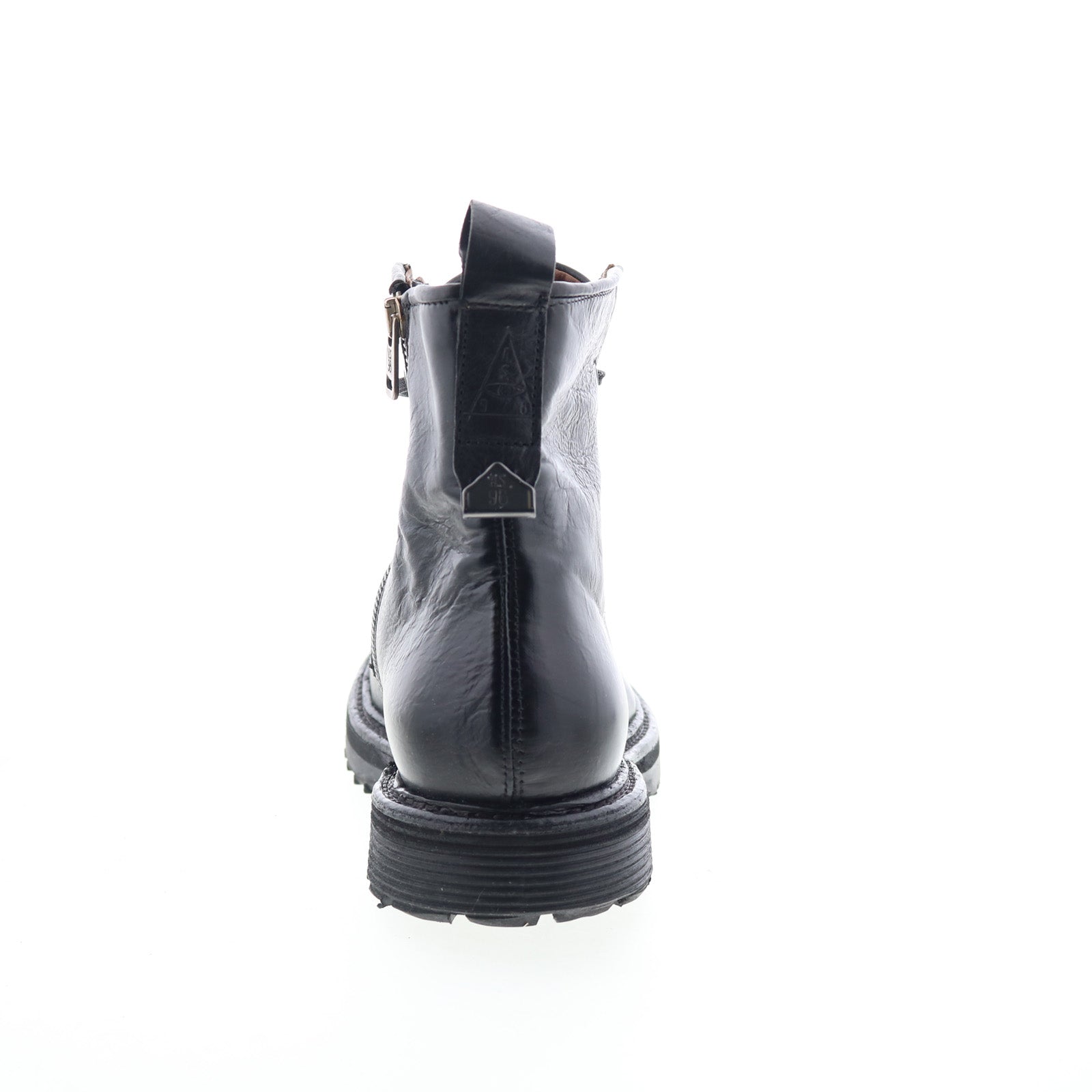Renald Mens Black Leather Zipper Casual Dress Boots
