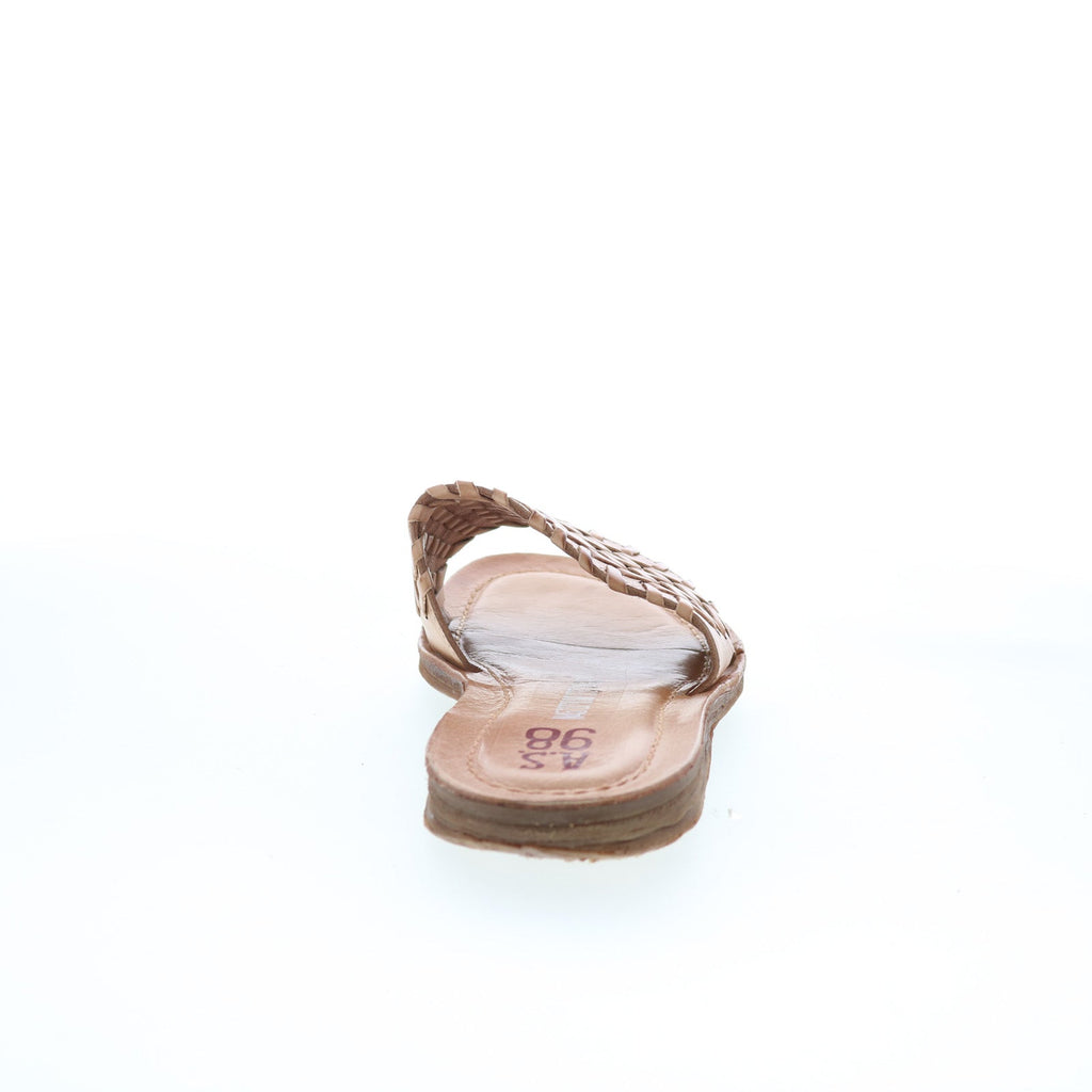 Rex Womens Brown Leather Slip On Slides Sandals Shoes