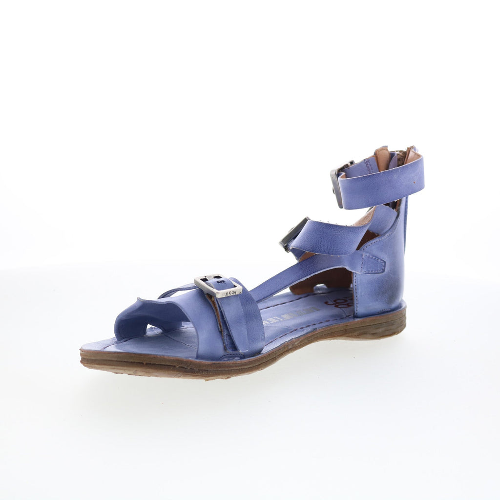 Reynolds Womens Blue Leather Hook & Loop Strap Sandals Shoes