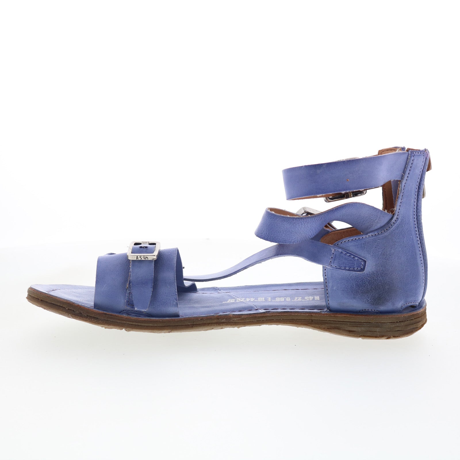 Reynolds Womens Blue Leather Hook & Loop Strap Sandals Shoes