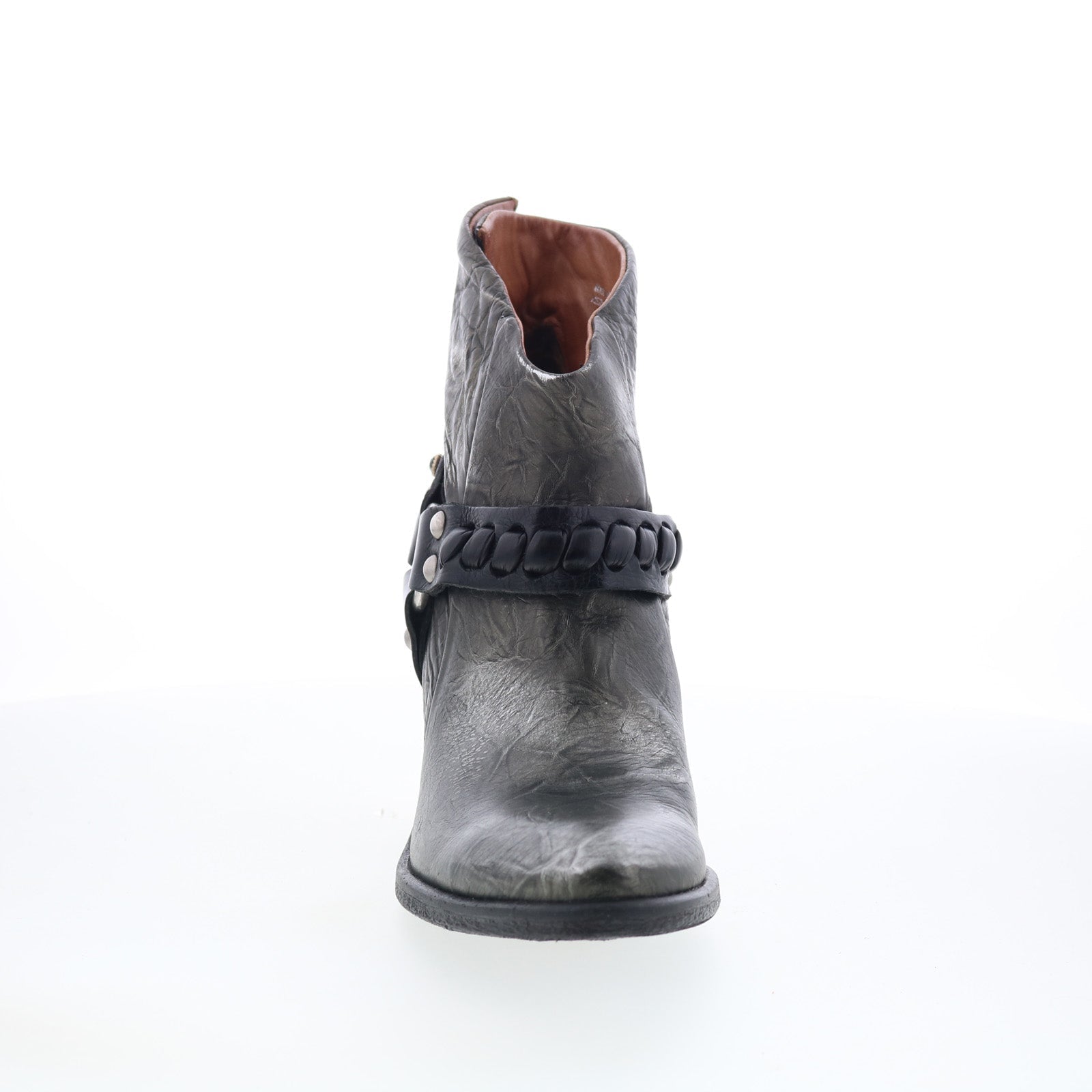 Ridley Womens Silver Leather Zipper Ankle & Booties Boots