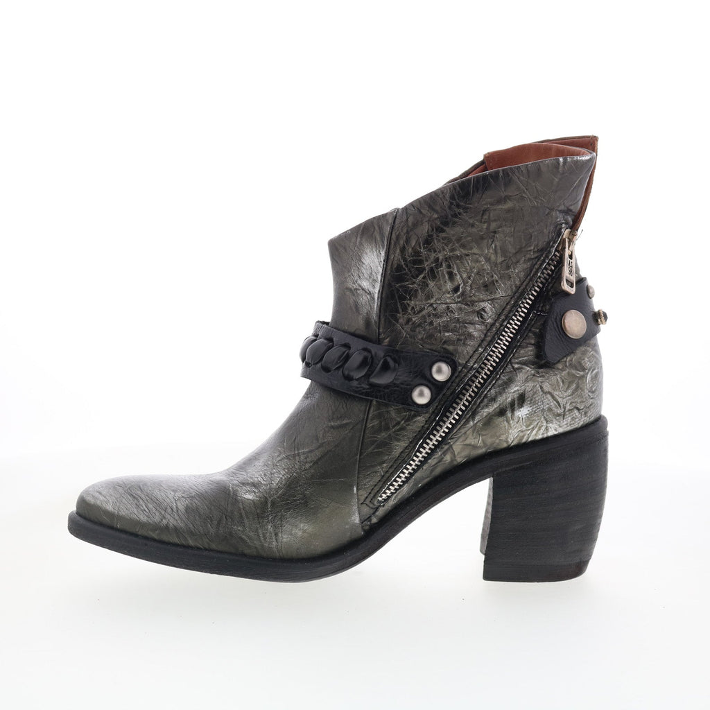 Ridley Womens Silver Leather Zipper Ankle & Booties Boots