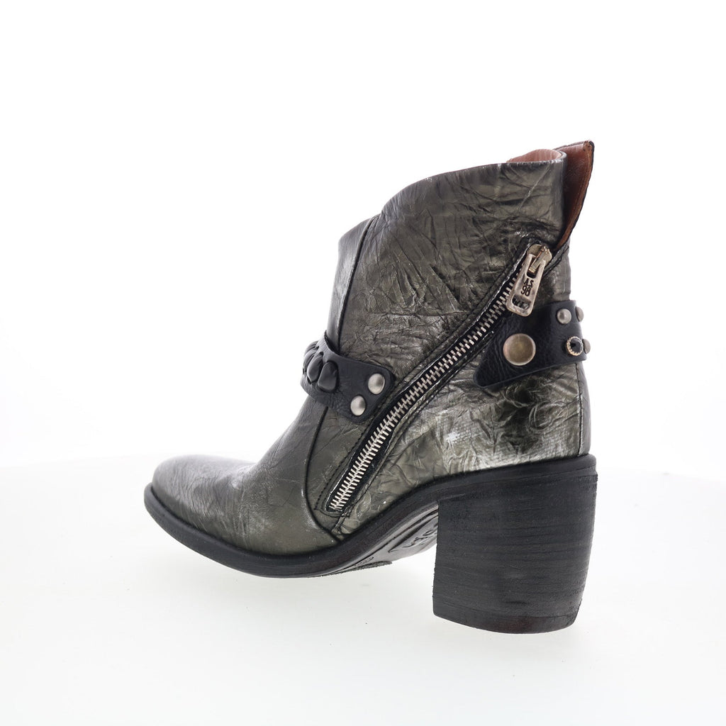 Ridley Womens Silver Leather Zipper Ankle & Booties Boots