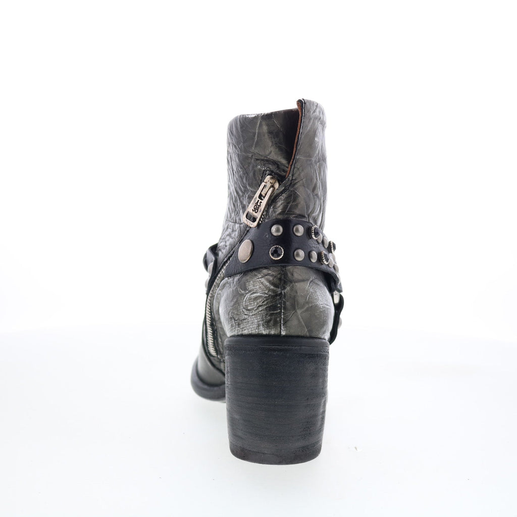 Ridley Womens Silver Leather Zipper Ankle & Booties Boots