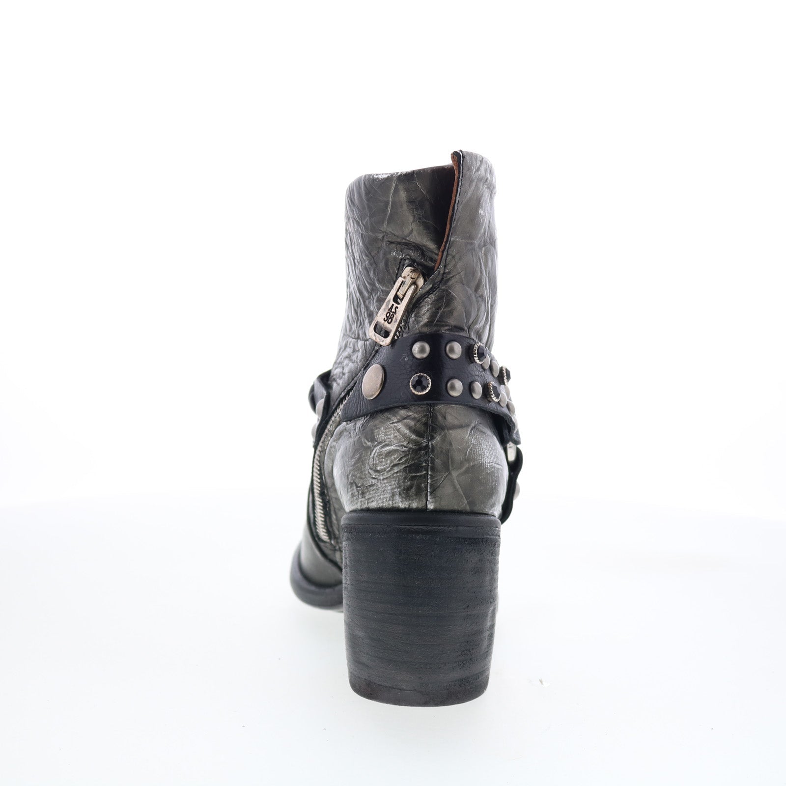 Ridley Womens Silver Leather Zipper Ankle & Booties Boots
