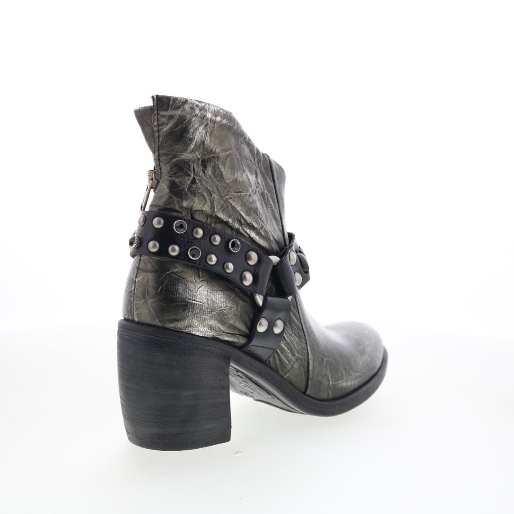 Ridley Womens Silver Leather Zipper Ankle & Booties Boots