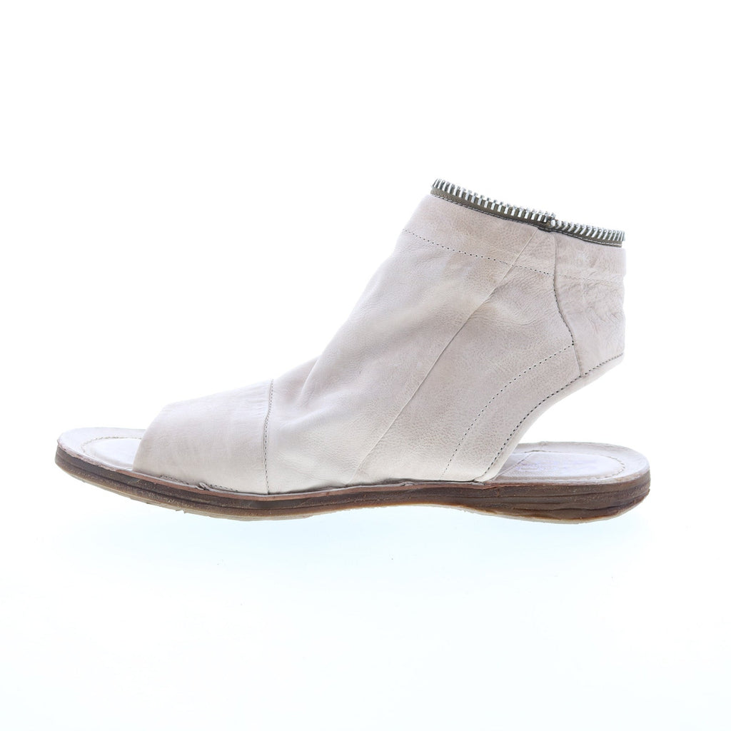 Ritchie Womens Gray Leather Zipper Mule Flats Shoes