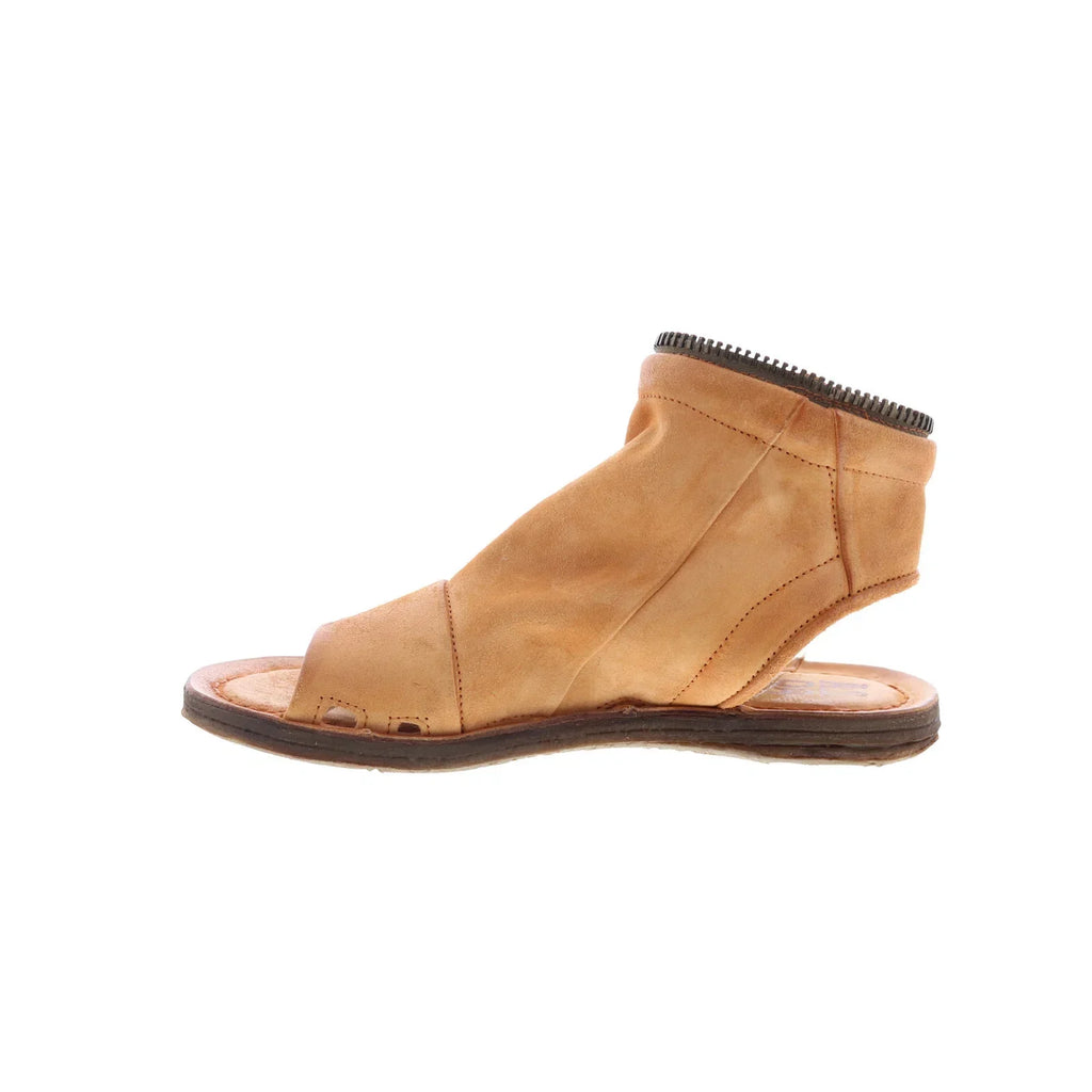 Ritchie Womens Brown Leather Zipper Mule Flats Shoes