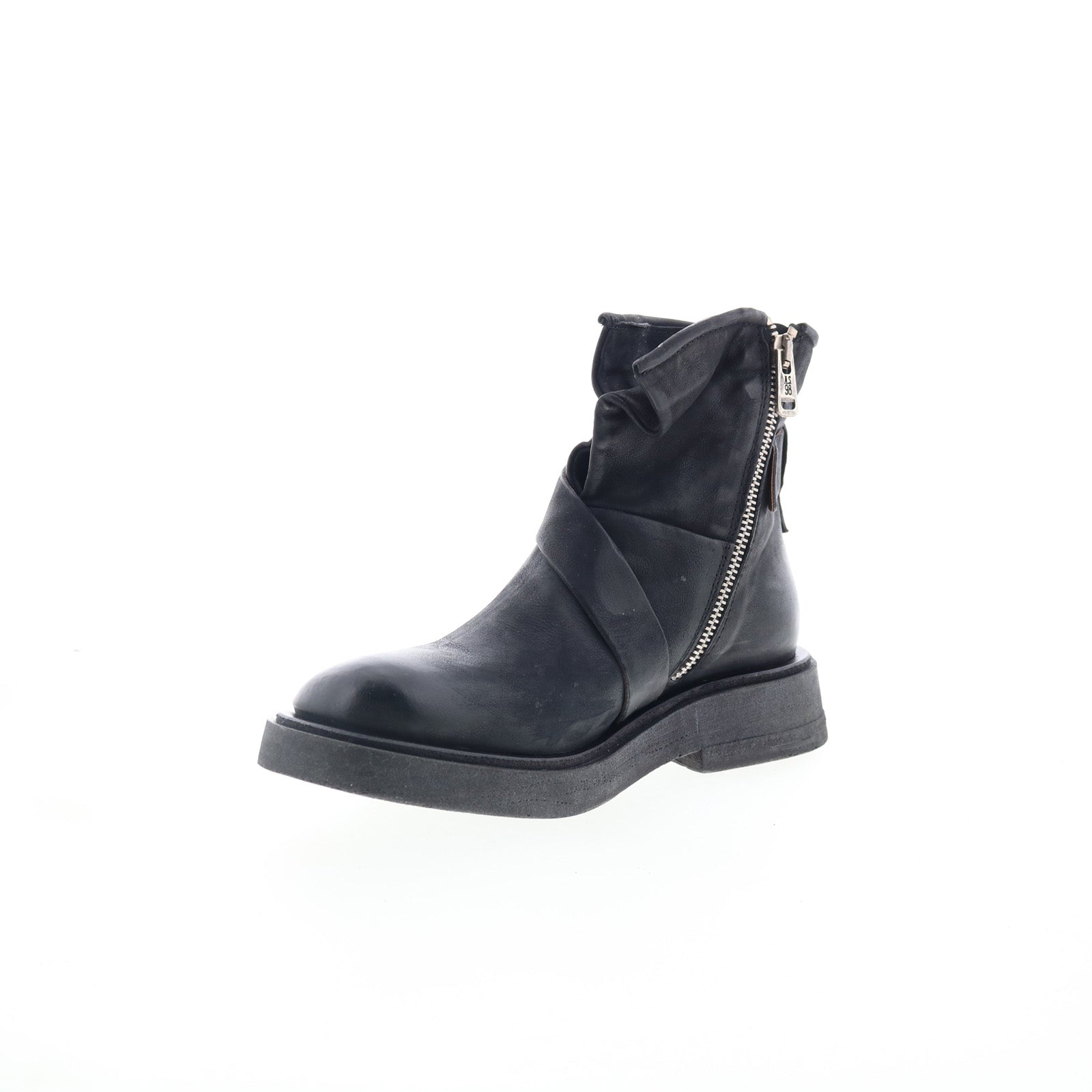 Roan Womens Black Leather Zipper Casual Dress Boots