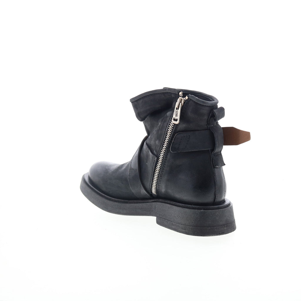 Roan Womens Black Leather Zipper Casual Dress Boots