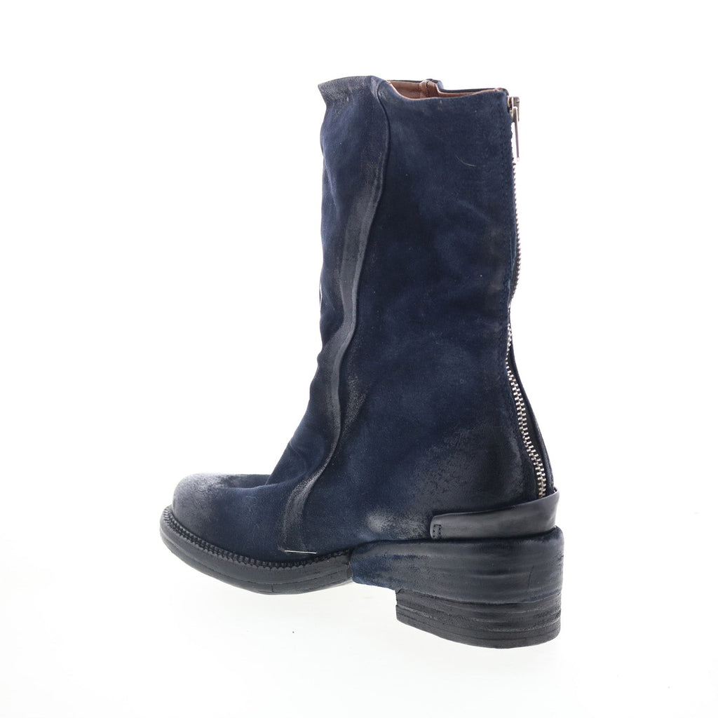 Saddler Womens Blue Leather Zipper Casual Dress Boots
