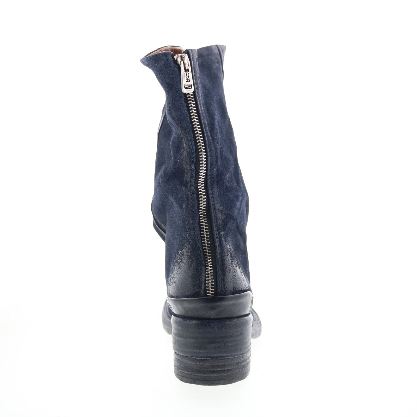 Saddler Womens Blue Leather Zipper Casual Dress Boots