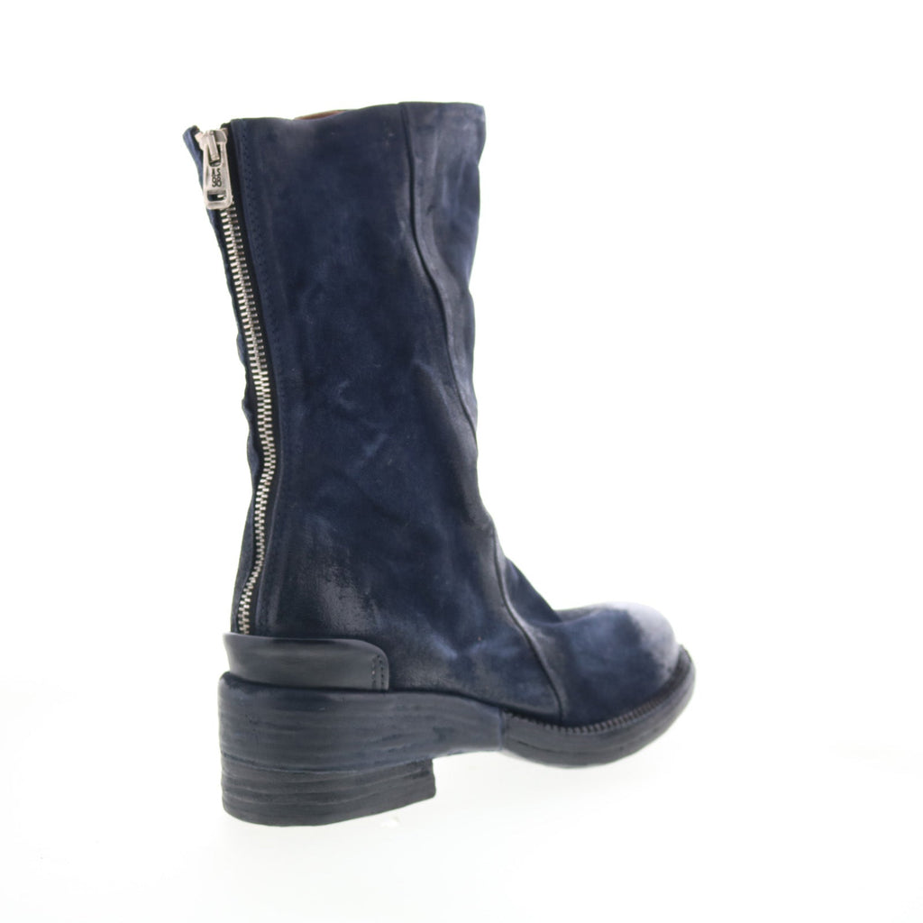 Saddler Womens Blue Leather Zipper Casual Dress Boots
