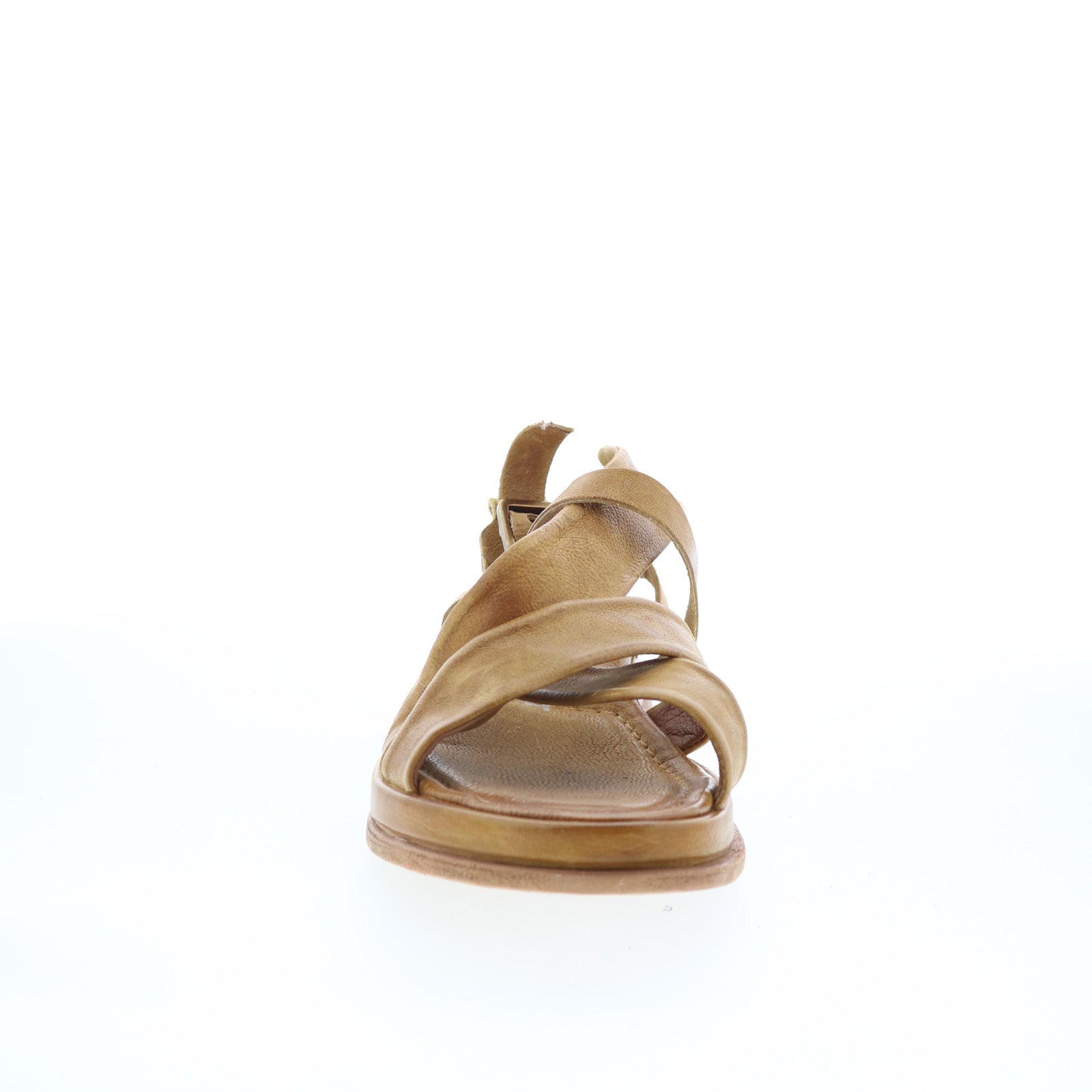 Salvie Womens Brown Leather Hook & Loop Strap Sandals Shoes