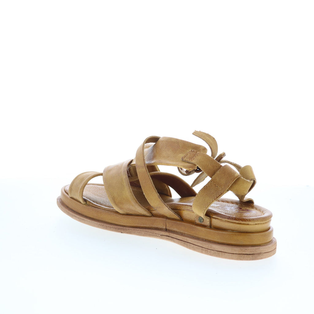 Salvie Womens Brown Leather Hook & Loop Strap Sandals Shoes