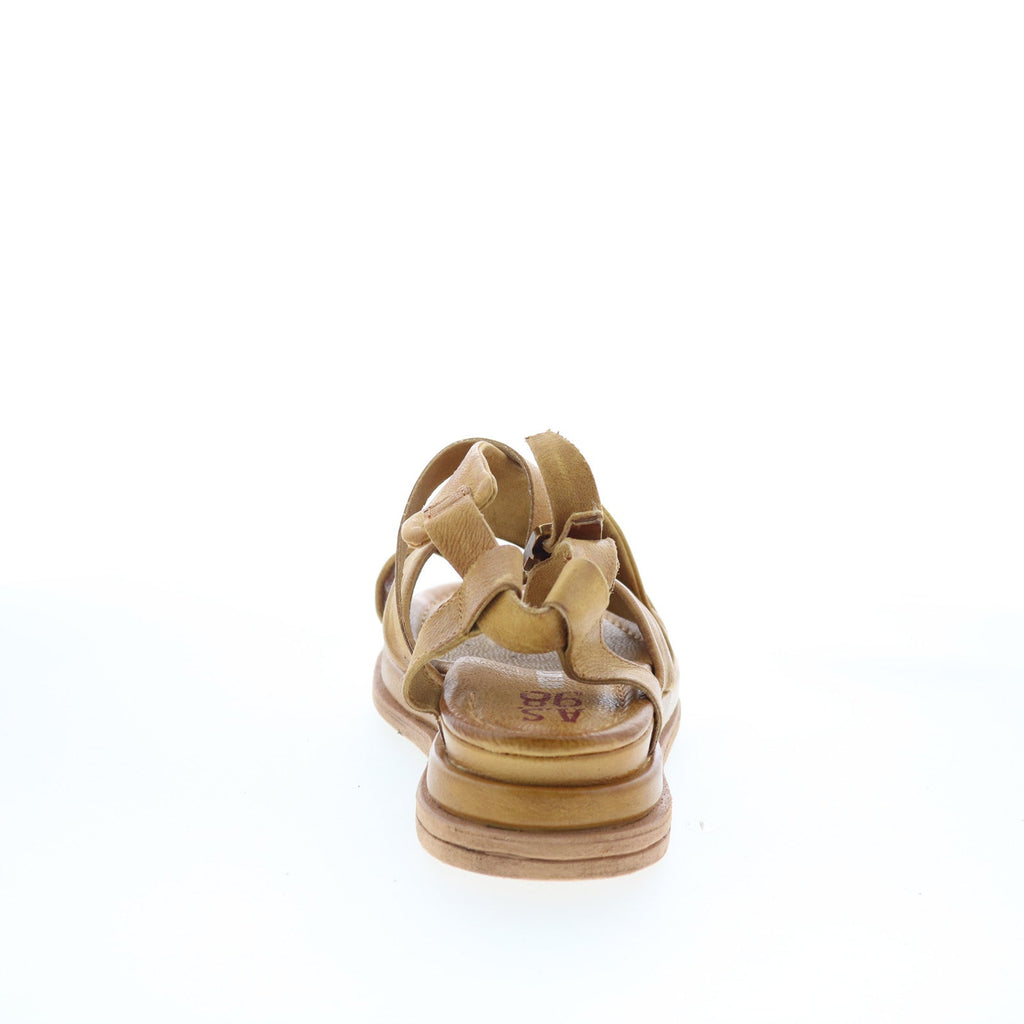 Salvie Womens Brown Leather Hook & Loop Strap Sandals Shoes