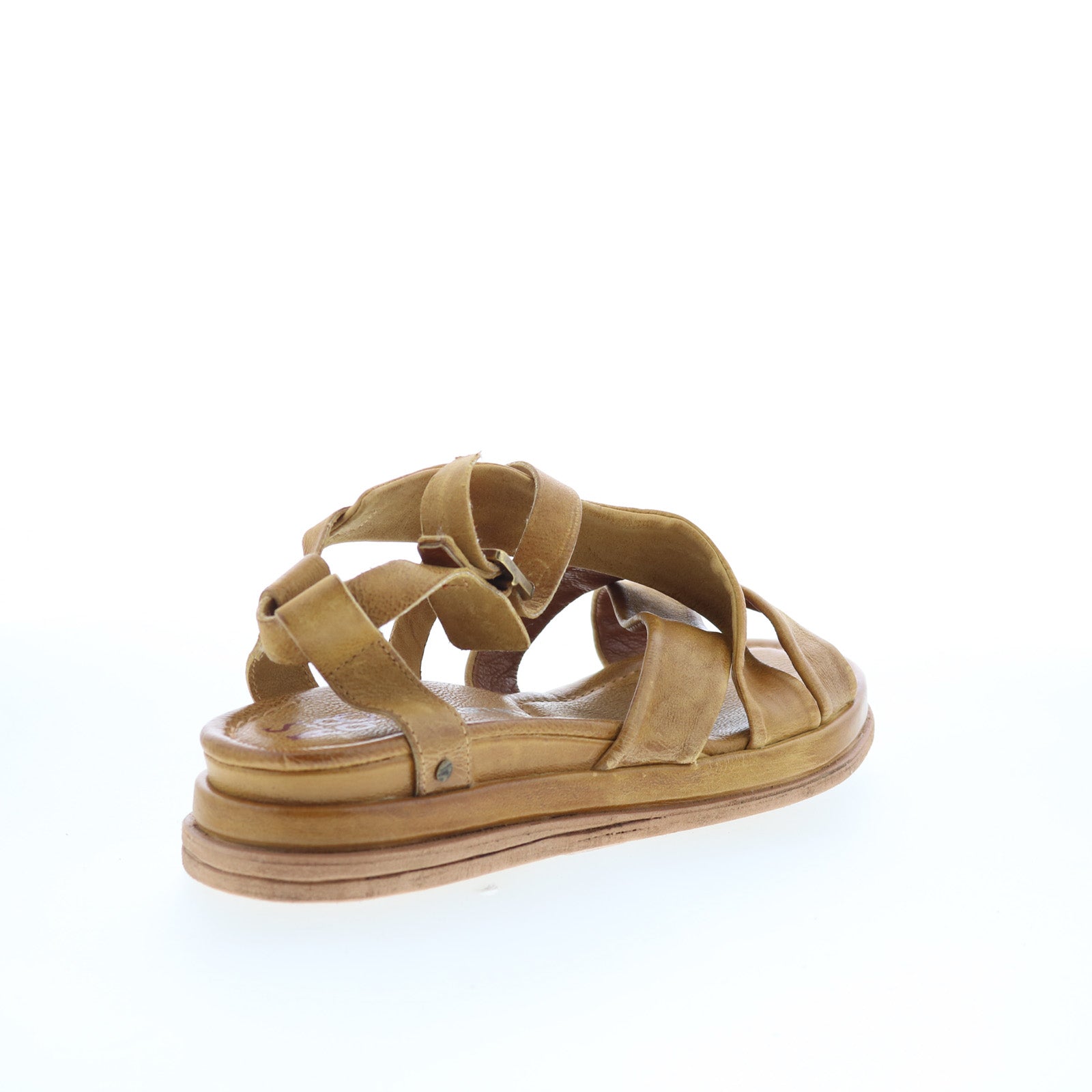 Salvie Womens Brown Leather Hook & Loop Strap Sandals Shoes