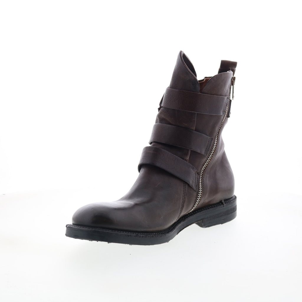 Samit Mens Brown Leather Zipper Casual Dress Boots