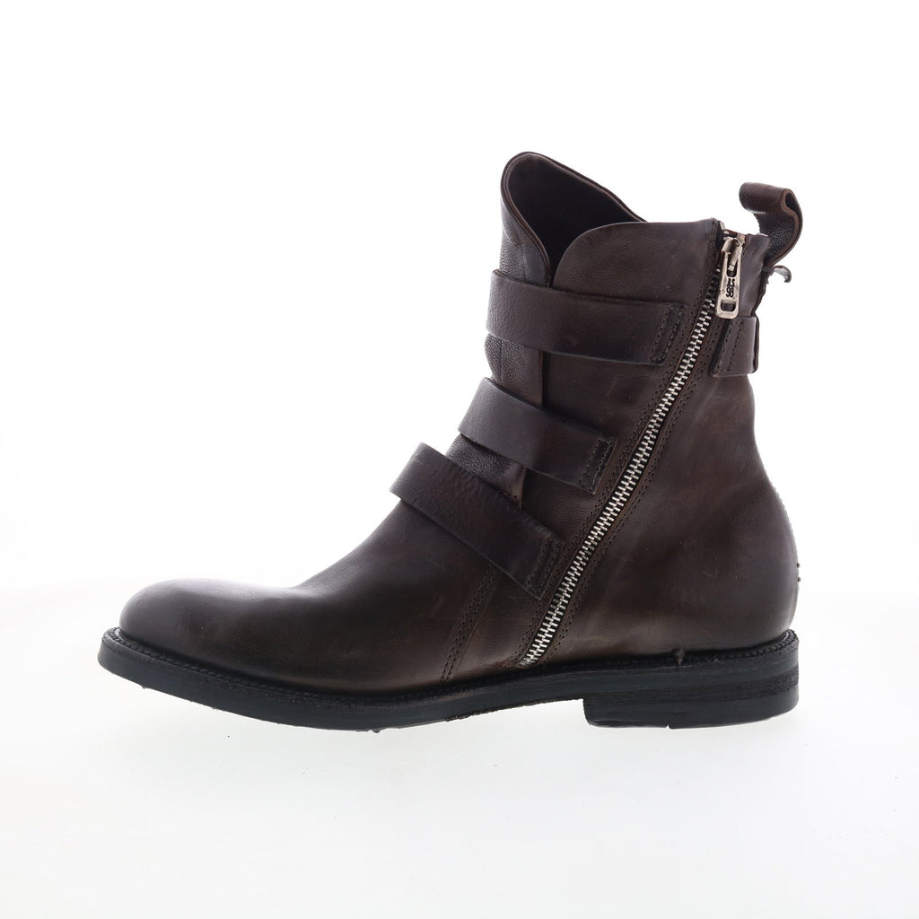 Samit Mens Brown Leather Zipper Casual Dress Boots