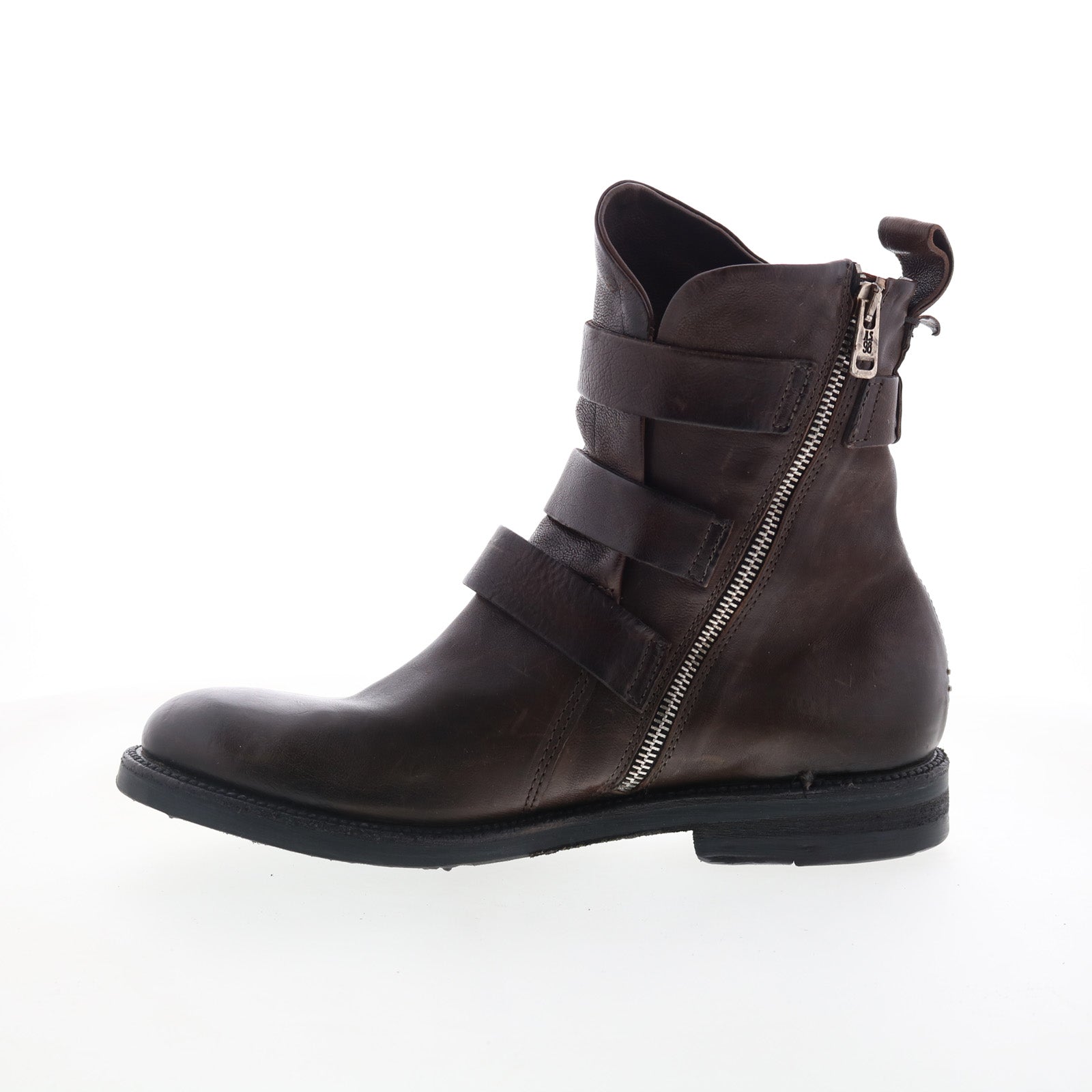 Samit Mens Brown Leather Zipper Casual Dress Boots