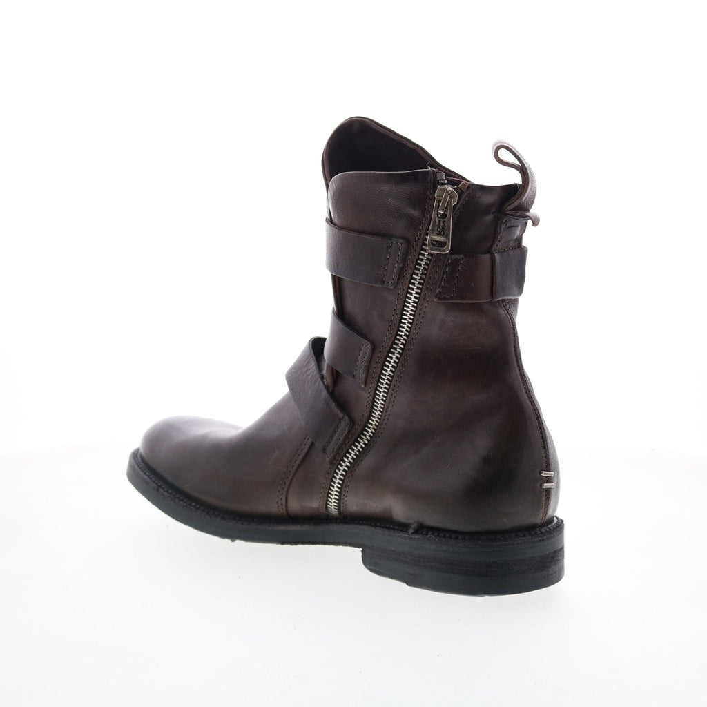 Samit Mens Brown Leather Zipper Casual Dress Boots